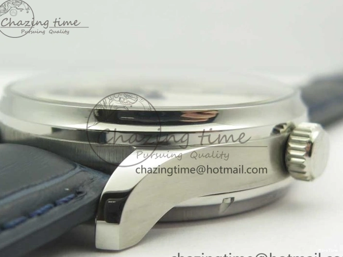 MIROTIME 0111 Cozy Portuguese Tourbillon IW5463 SS ZF Best Edition White Dial Blue Hands on Blue Leather Strap 7172